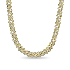 Emerald Cut Prong Cuban Link Chain - 12mm