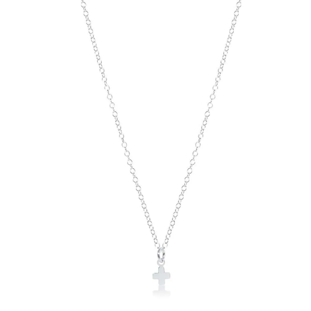 ENewton 16" Sterling Small Signature Cross Charm Necklace