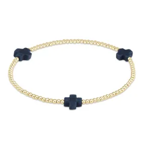 ENewton 3mm Navy Gold Signature Cross Bracelet