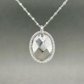 Estate Charriol 18K W Gold G-H/SI1-2 Diamond Oval Pendant