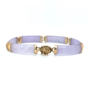 Estate Yellow Gold & Lavender Jadeite Link Bracelet - "Tranquility"