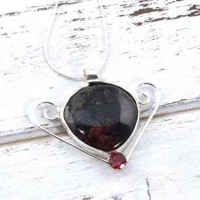 Eudialyte Gemstone Necklace in Sterling Silver