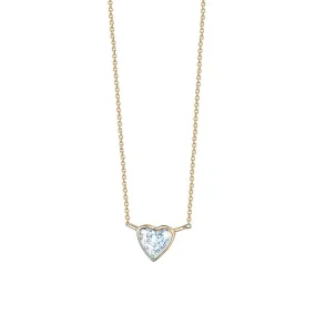 Floating Bezel Set Heart Necklace