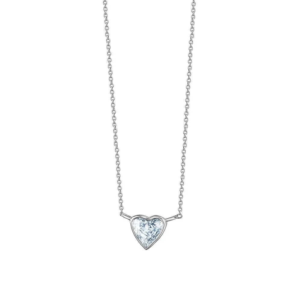 Floating Bezel Set Heart Necklace