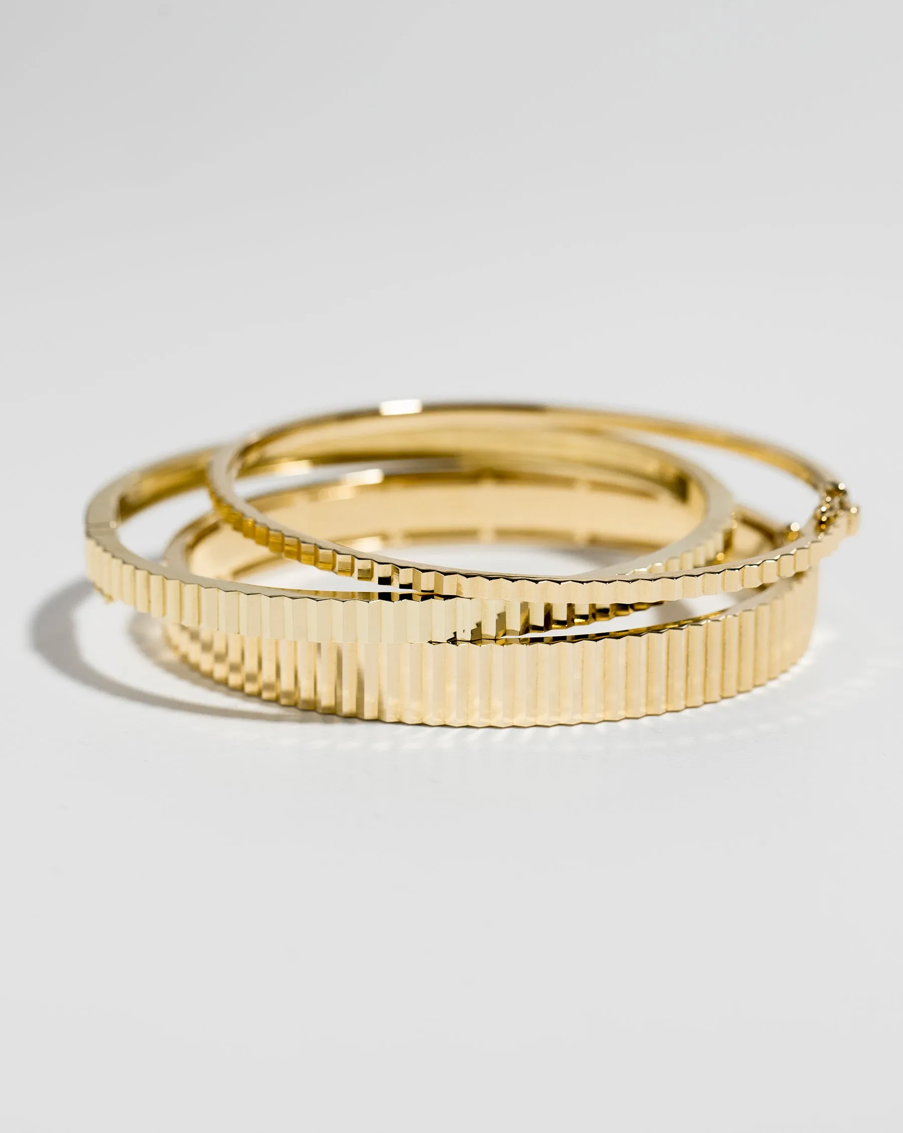 Gold Fluted Bangle Bracelet