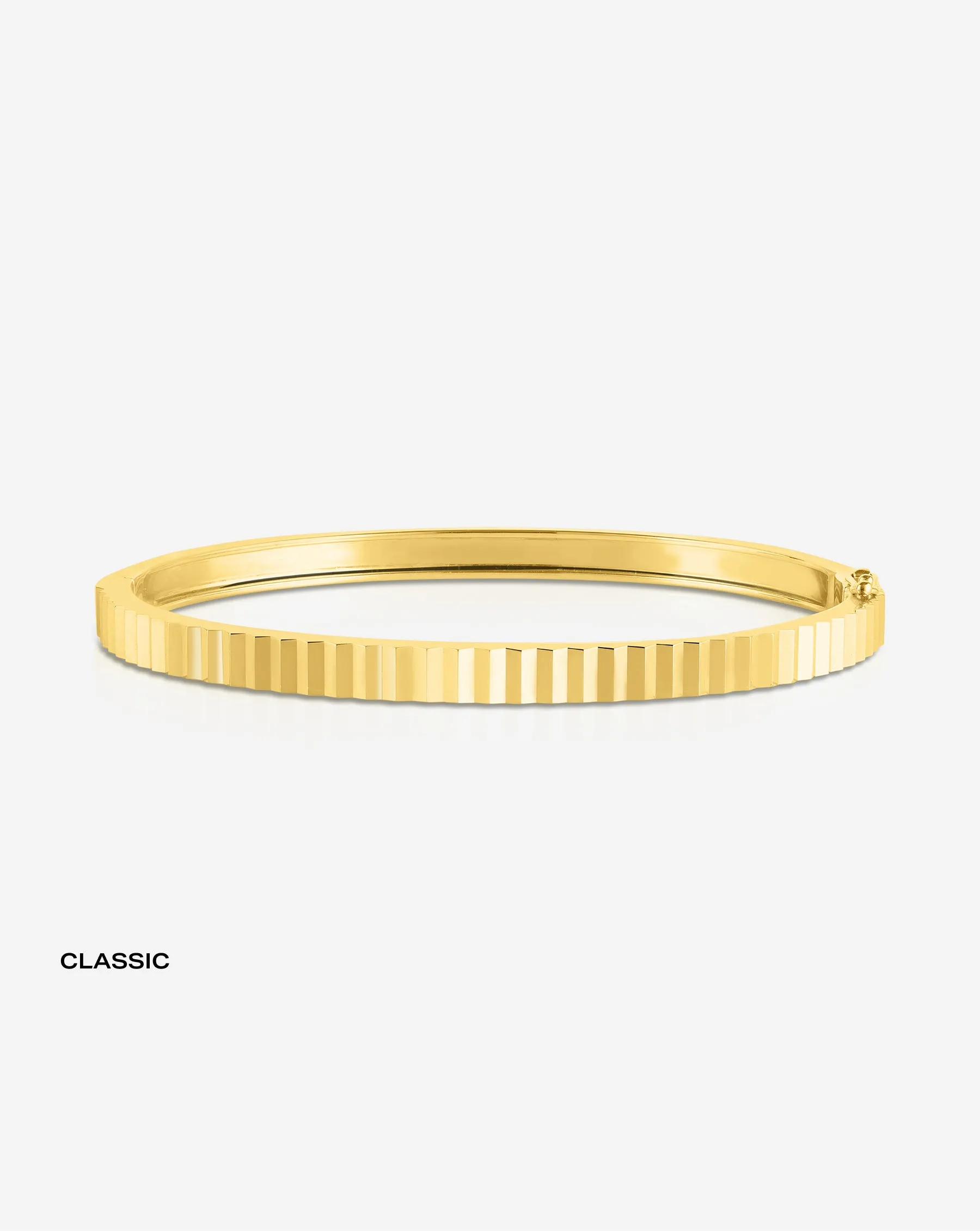 Gold Fluted Bangle Bracelet