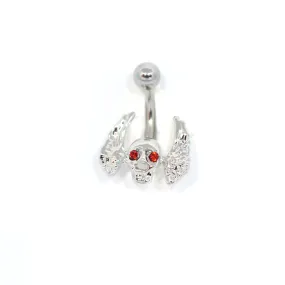 Flying Skull Belly Ring