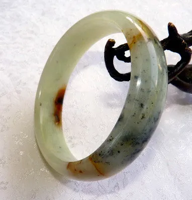 Free Spirit Chinese River Jade Bangle Bracelet 59 mm (NJ2596)