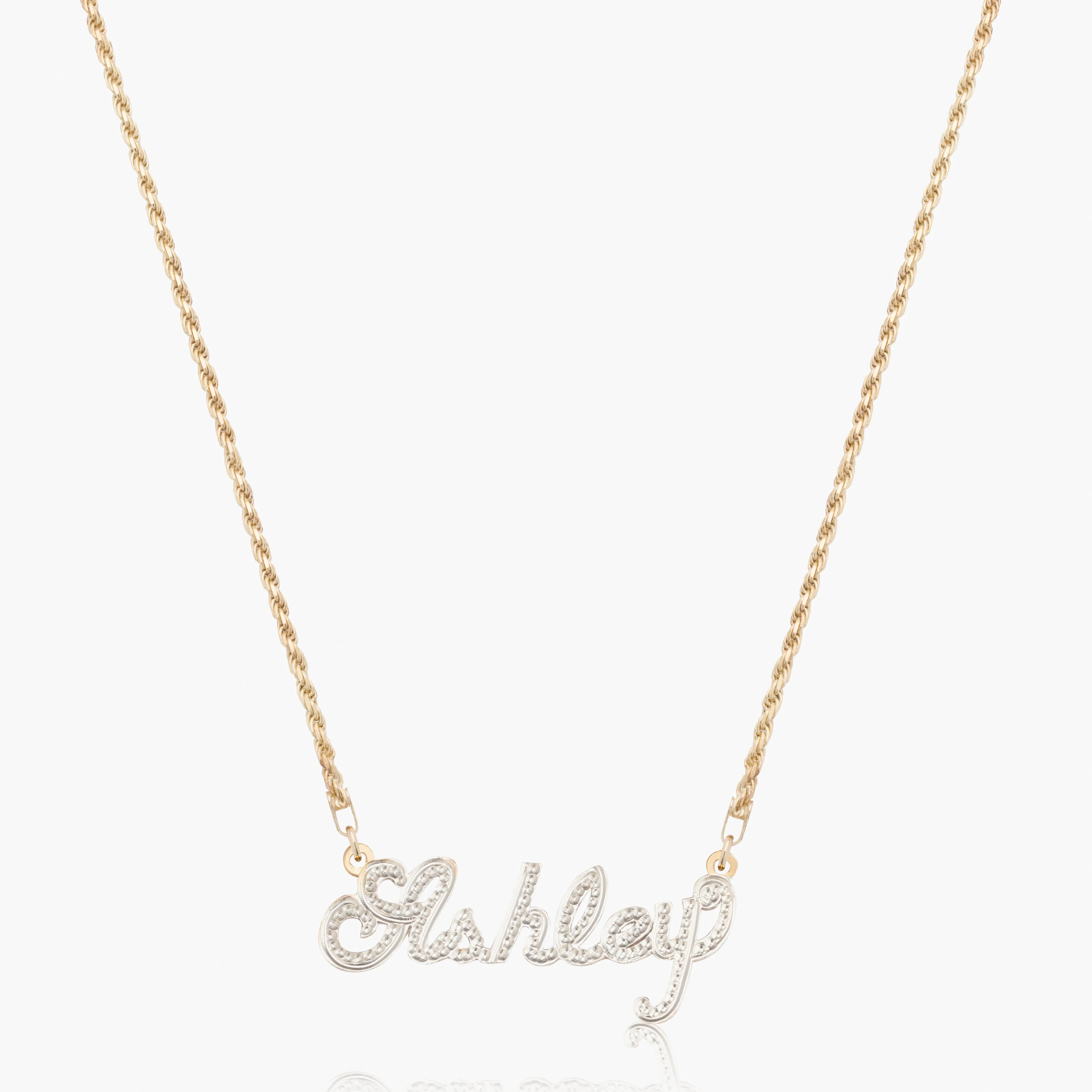 Frosted Script Name Necklace