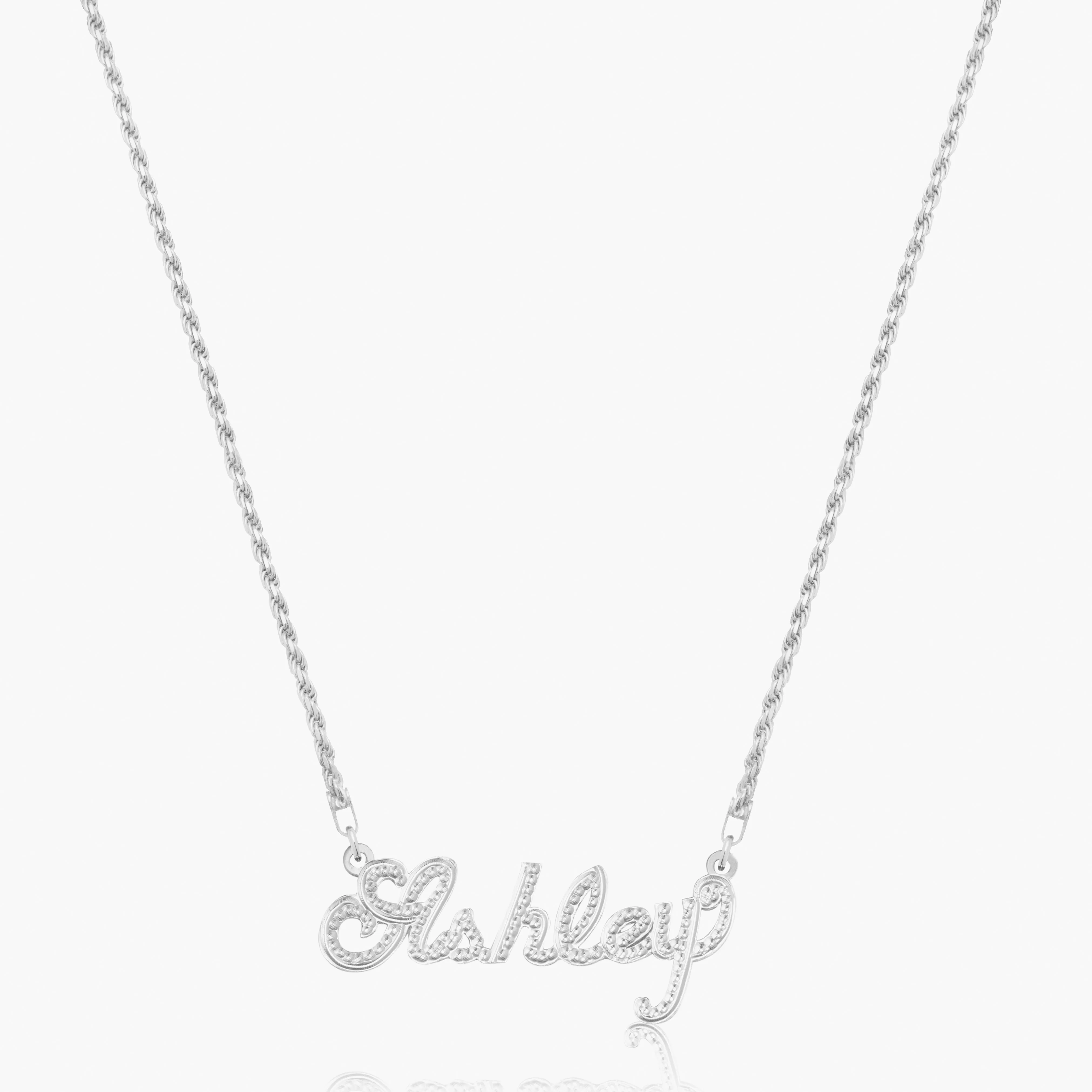 Frosted Script Name Necklace