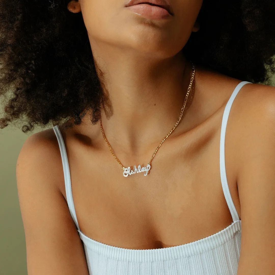 Frosted Script Name Necklace