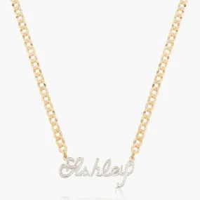 Frosted Script Name Necklace