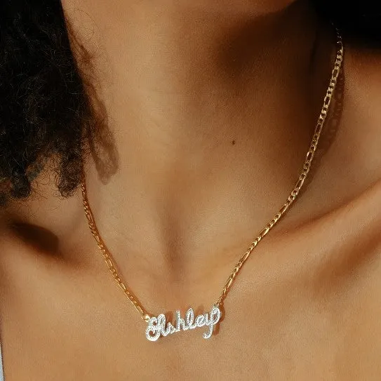 Frosted Script Name Necklace