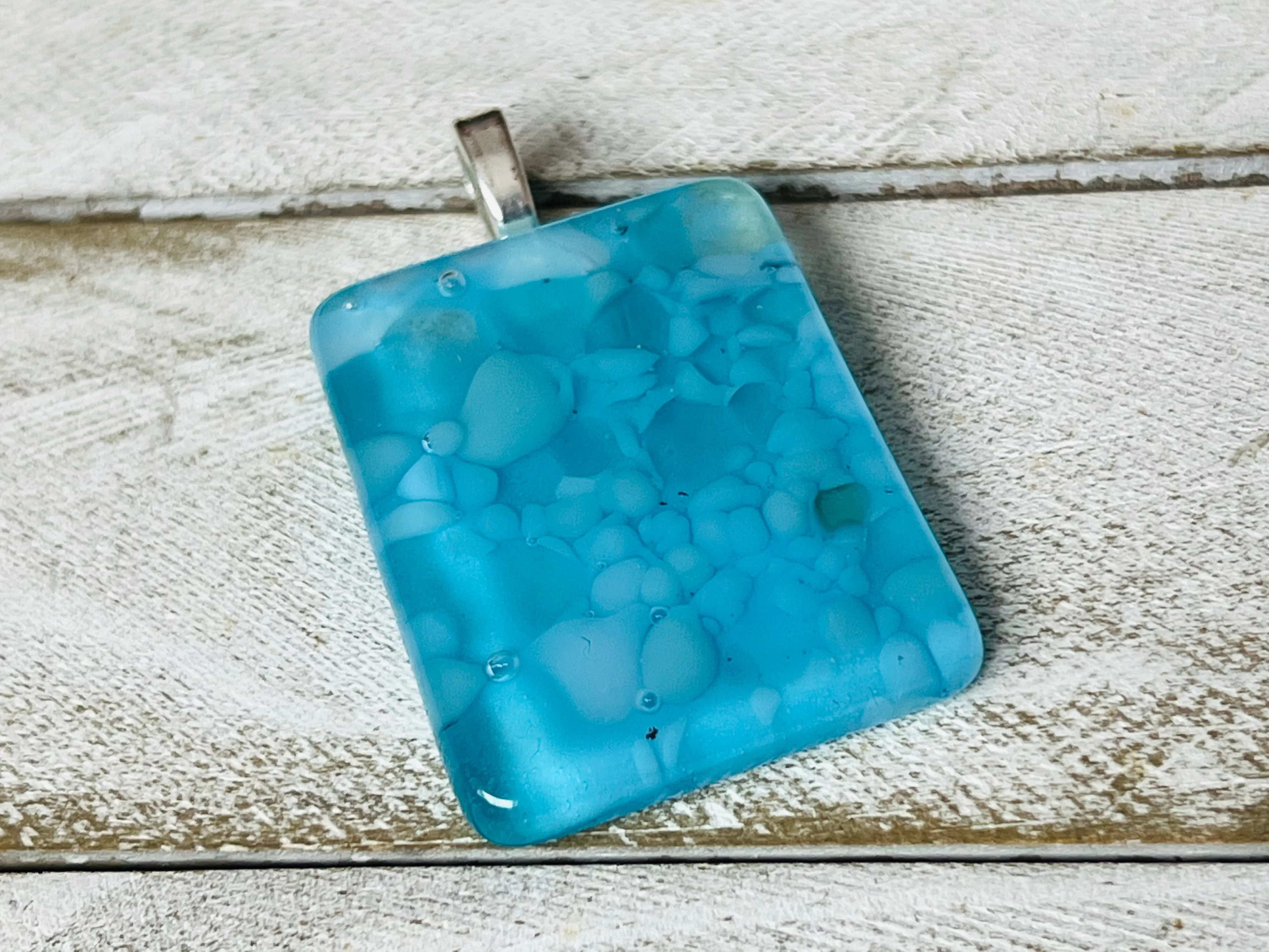 Fused Glass Pendants~Tiny Bubbles