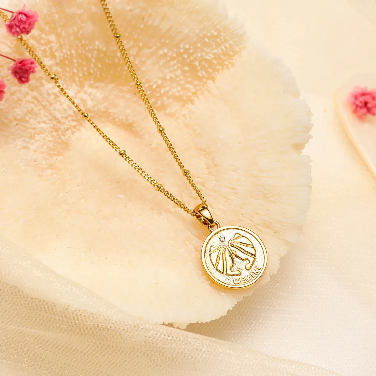 Gemini Constellation Coin Pendant Necklace