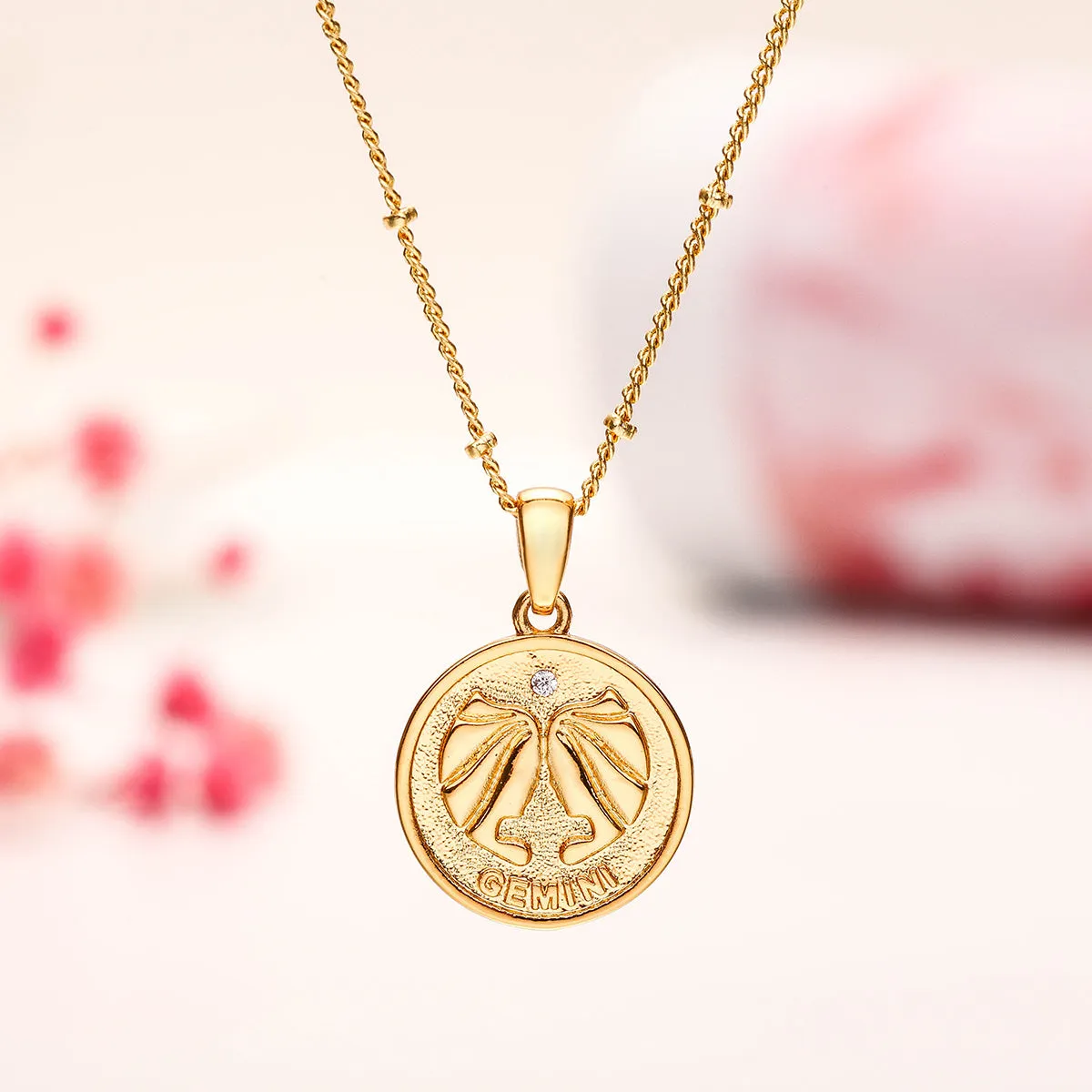 Gemini Constellation Coin Pendant Necklace