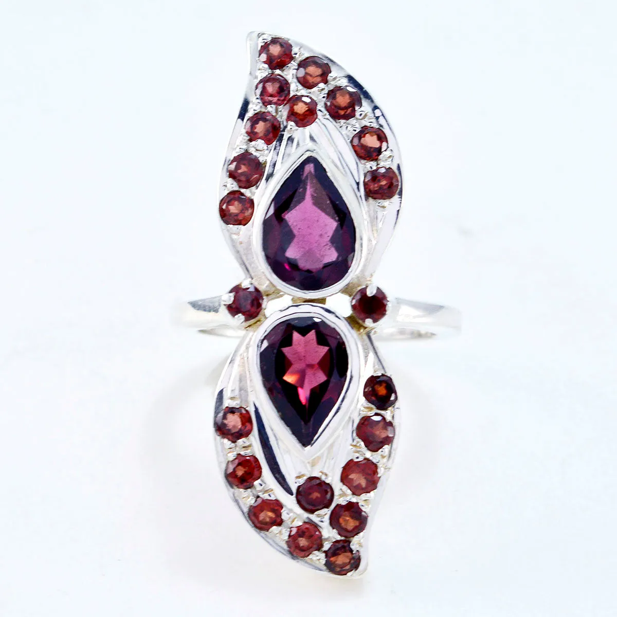 Genuine Gem Garnet 925 Sterling Silver Ring Gift For Mom Birthday