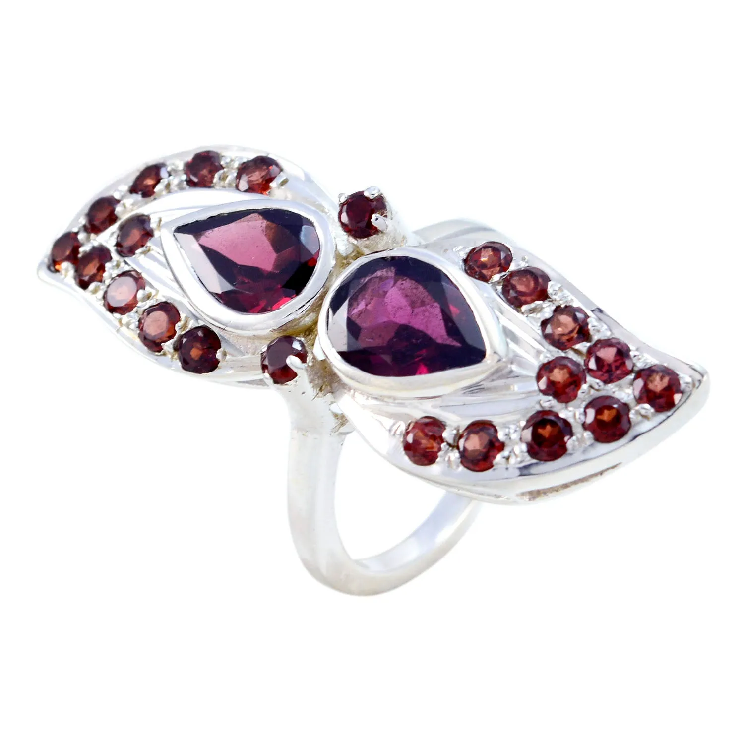 Genuine Gem Garnet 925 Sterling Silver Ring Gift For Mom Birthday