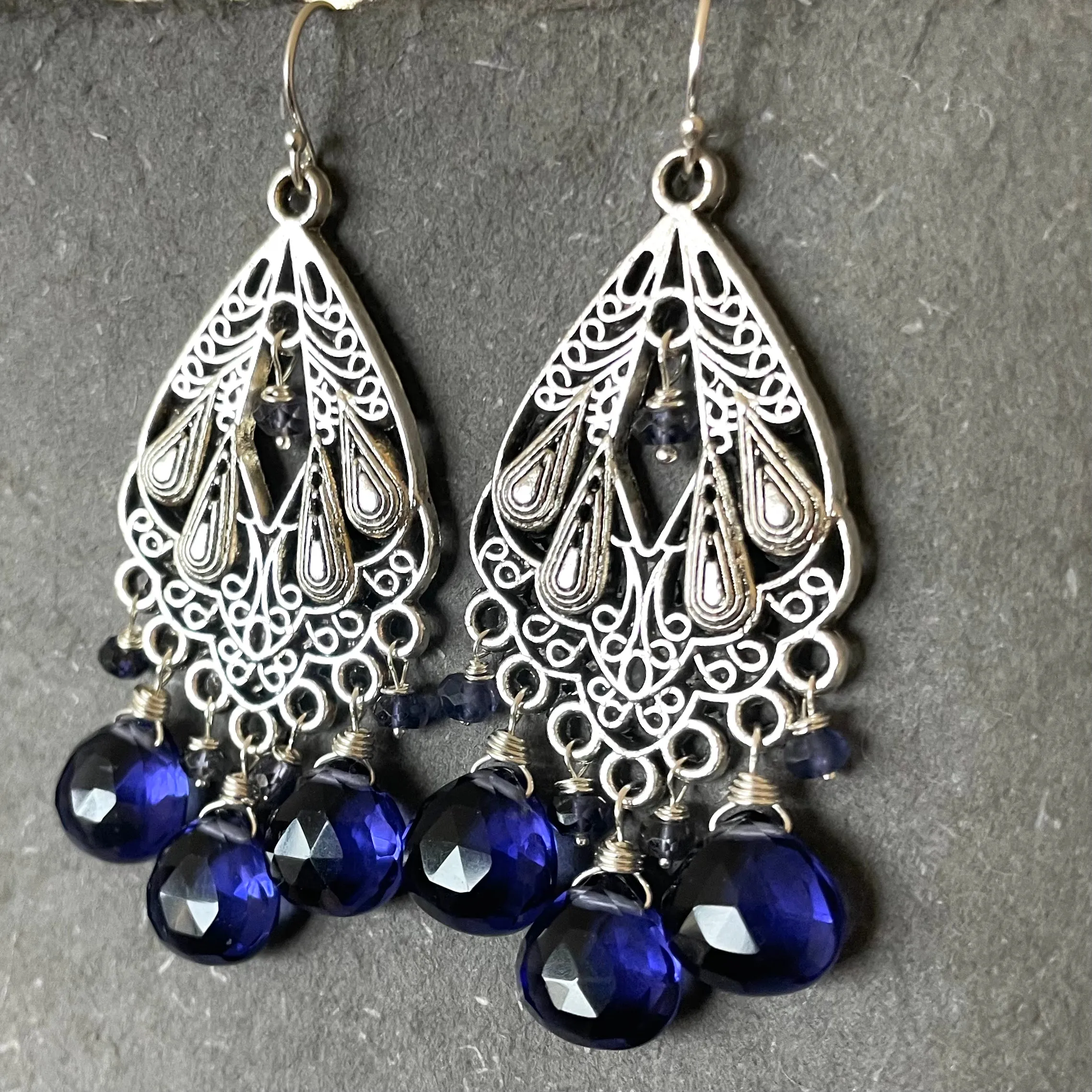 Gilded Age Iolite Chandelier Earrings