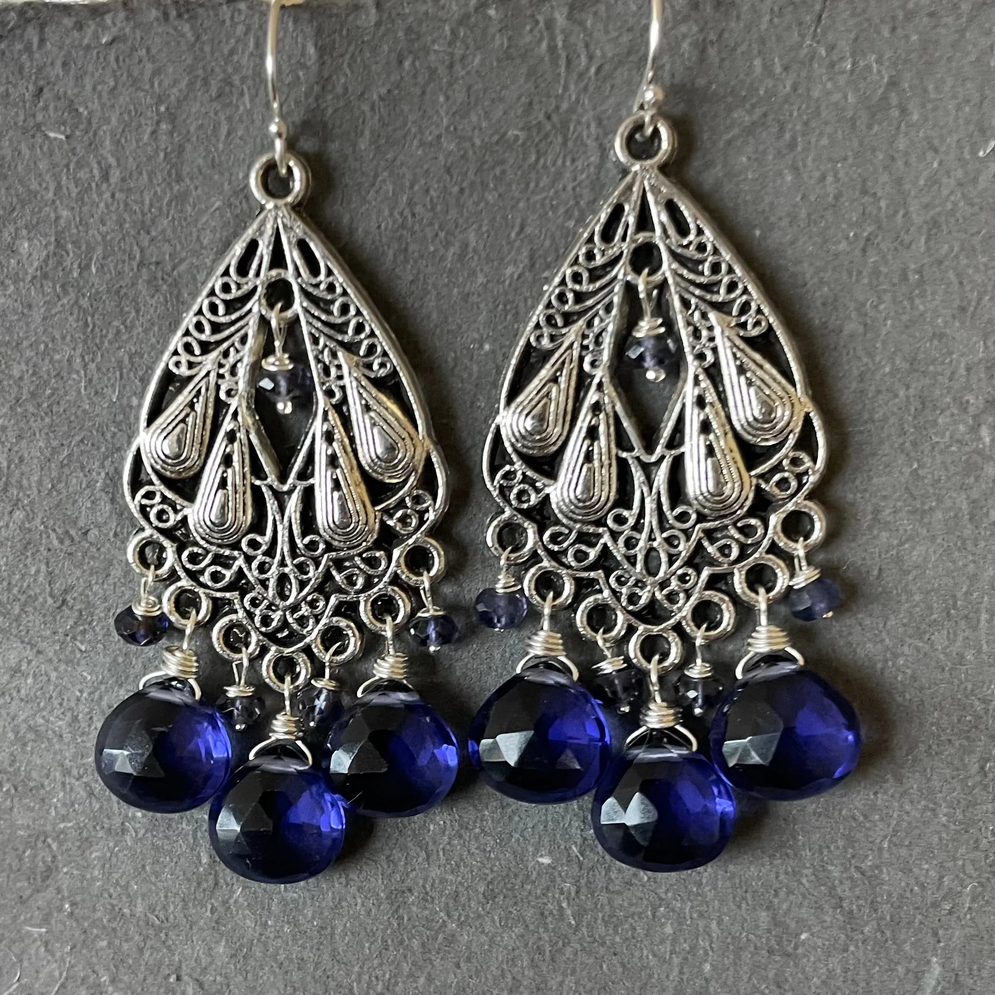 Gilded Age Iolite Chandelier Earrings