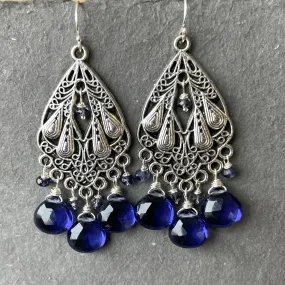 Gilded Age Iolite Chandelier Earrings