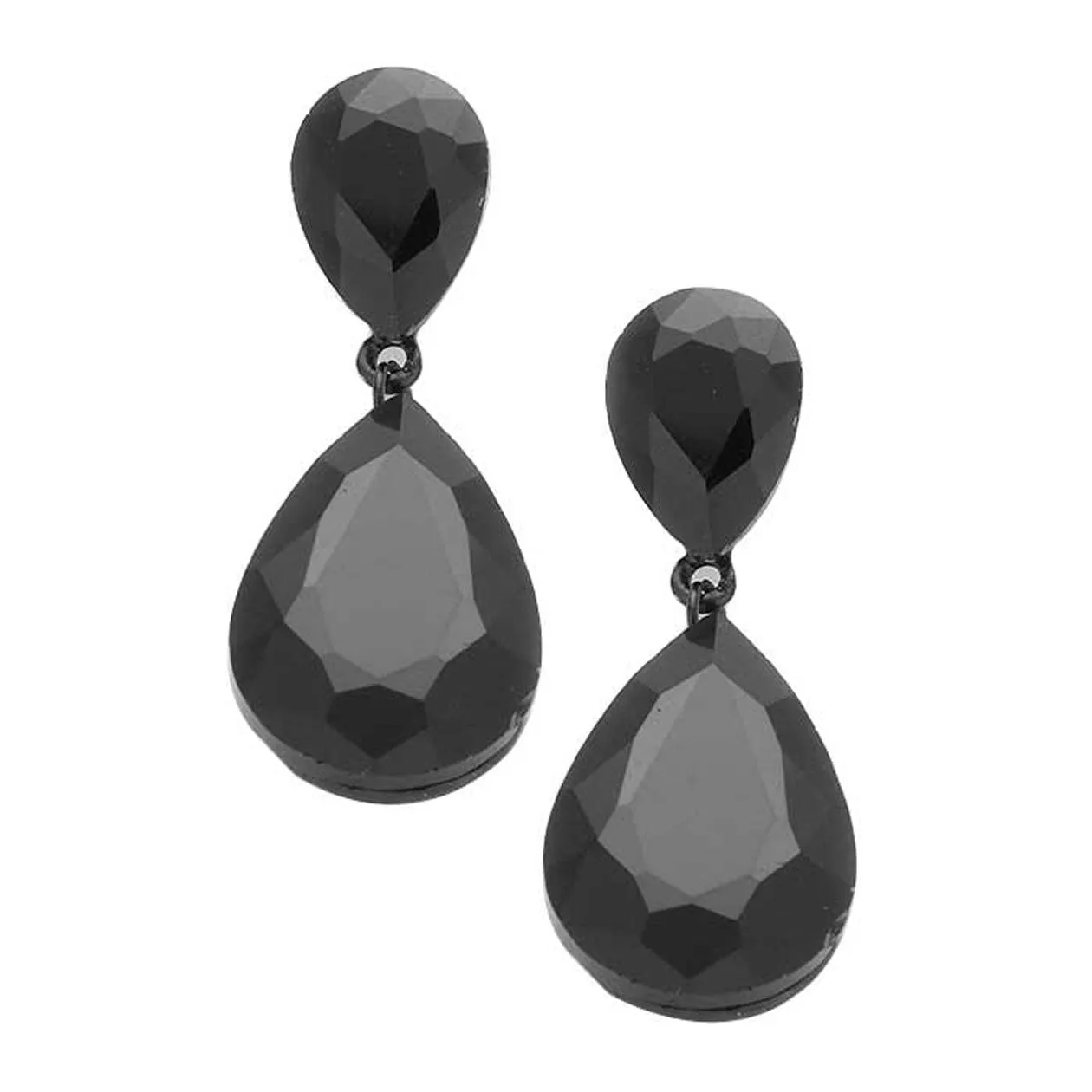 Glass Crystal Teardrop Evening Earrings