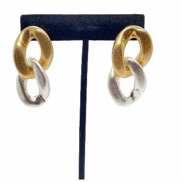 Gold and Silver Link Earrings