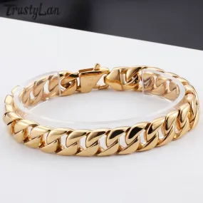 Gold IP-Plated Stainless-Steel Miami Cuban Link Bracelet 9