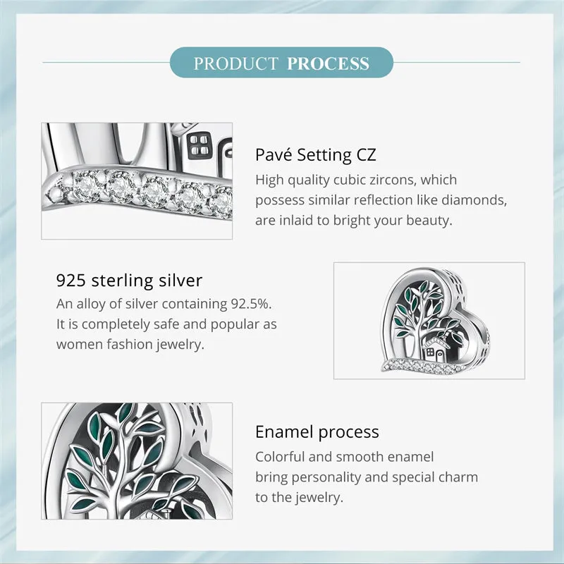 Guardian Heart 925 Sterling Silver Charms for Bracelets Love Heart Bead Charm for Pandora Bracelet Charm