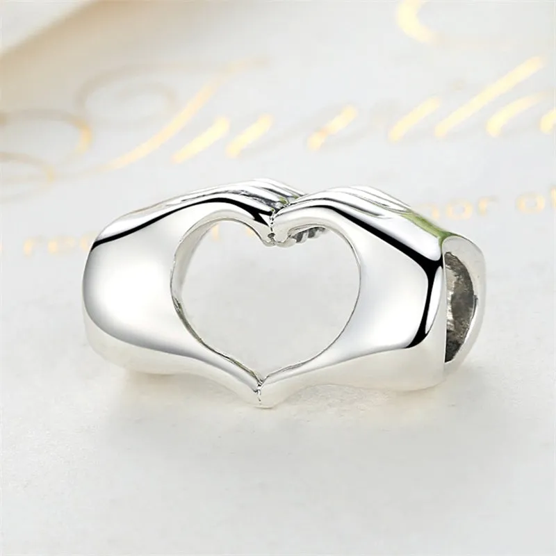 Guardian Heart 925 Sterling Silver Charms for Bracelets Love Heart Bead Charm for Pandora Bracelet Charm