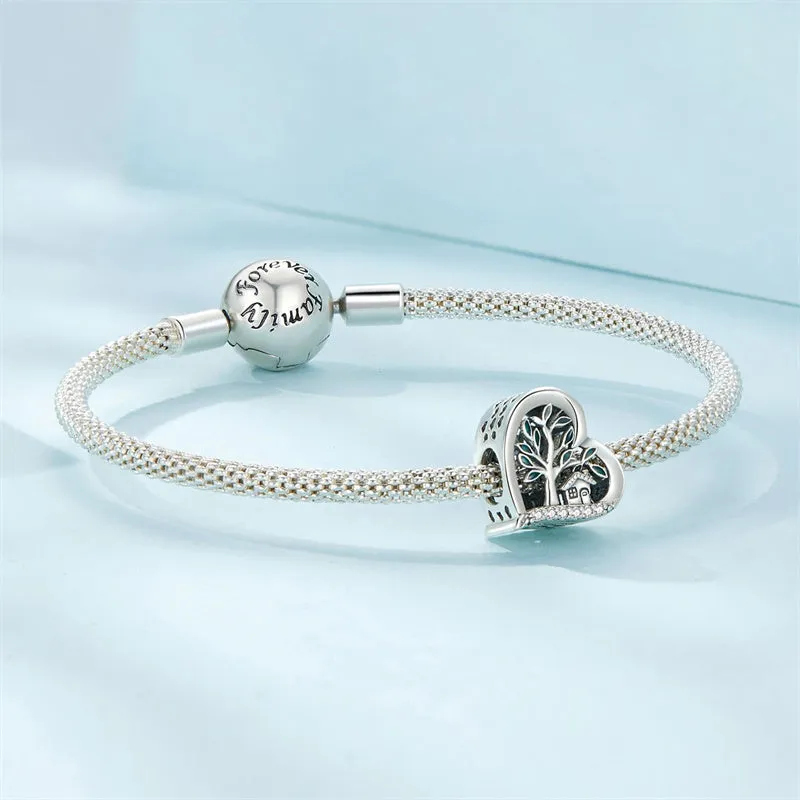 Guardian Heart 925 Sterling Silver Charms for Bracelets Love Heart Bead Charm for Pandora Bracelet Charm