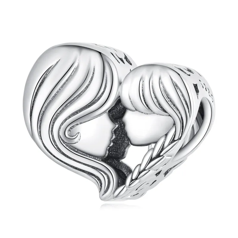 Guardian Heart 925 Sterling Silver Charms for Bracelets Love Heart Bead Charm for Pandora Bracelet Charm