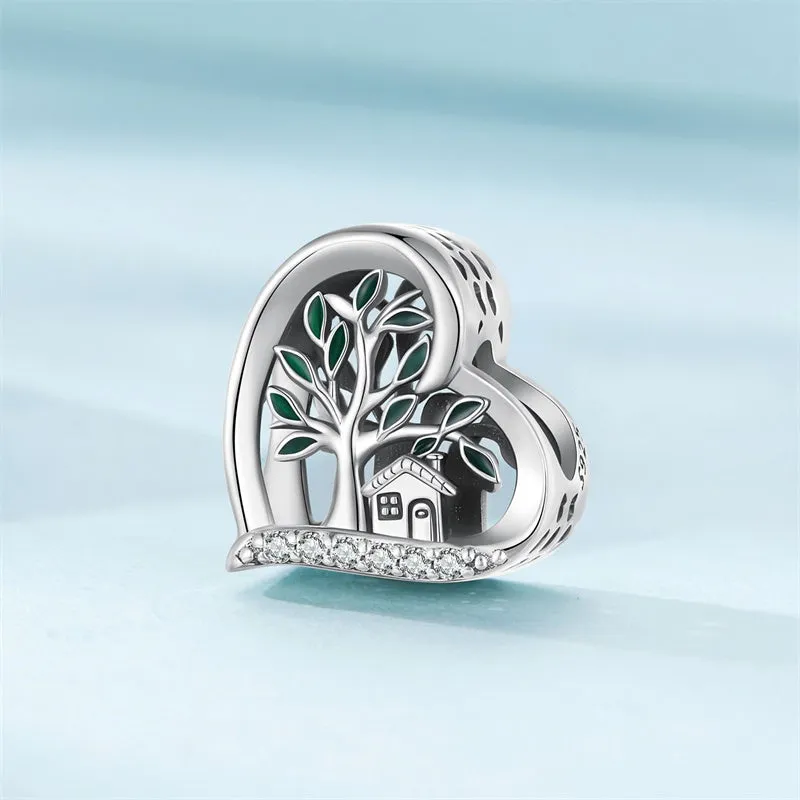 Guardian Heart 925 Sterling Silver Charms for Bracelets Love Heart Bead Charm for Pandora Bracelet Charm