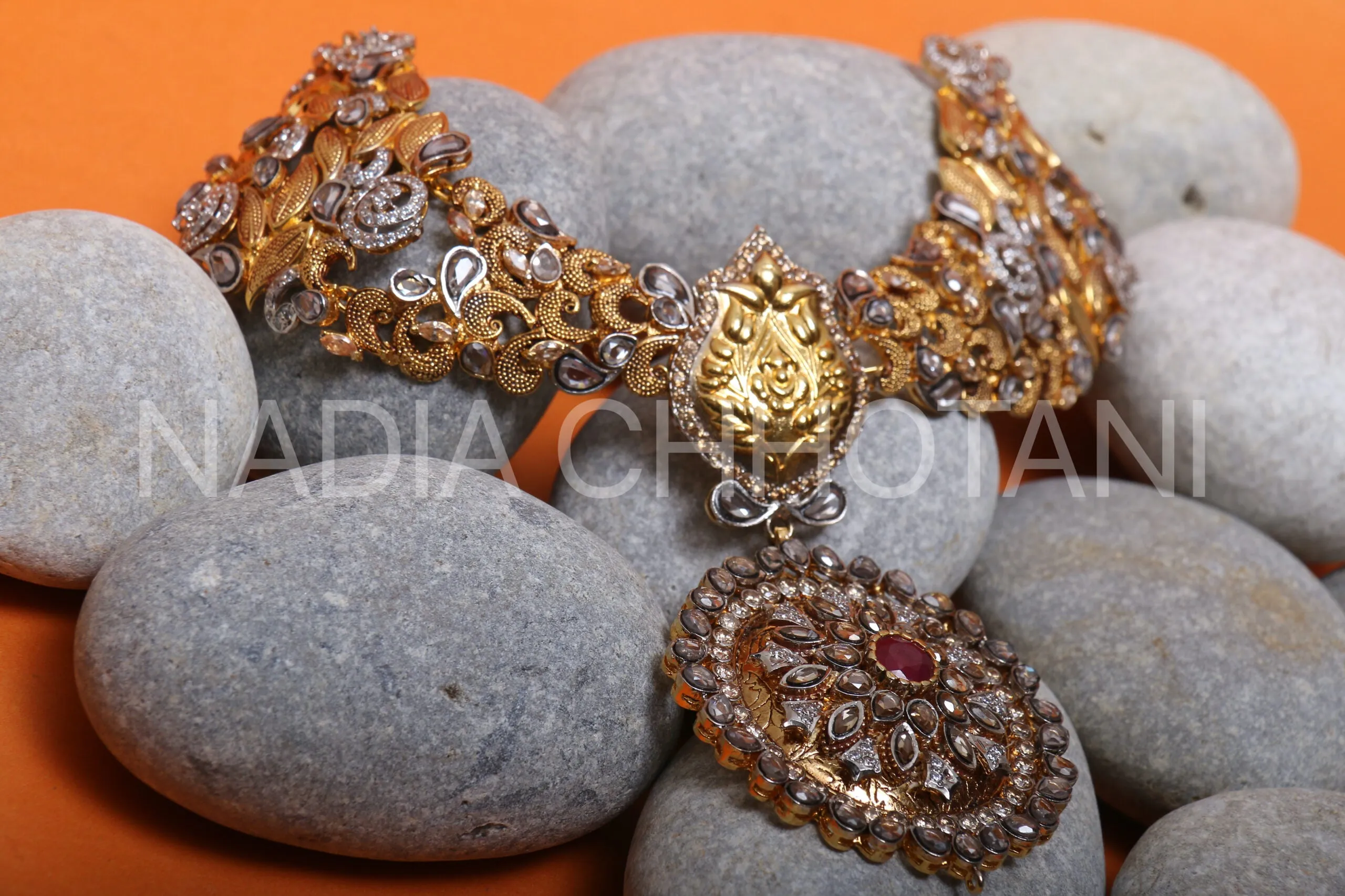 Gulabi - Bridal Set with treated Rubies and Polkies