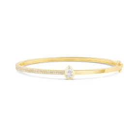 Half Solid Half Diamond Mixed Shape Bangle