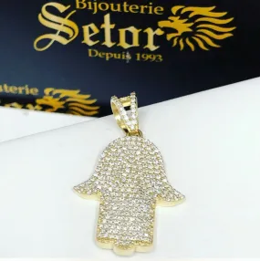 Hamsa diamond pendant