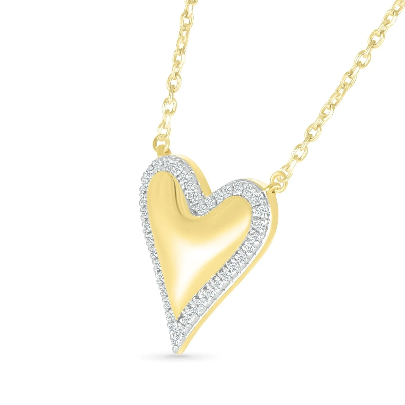 Heart with Diamond Halo Necklace