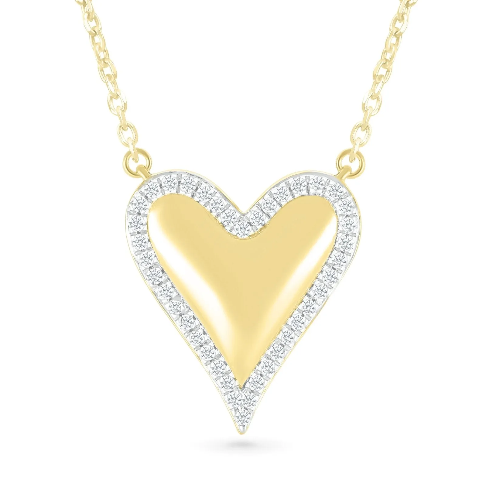 Heart with Diamond Halo Necklace