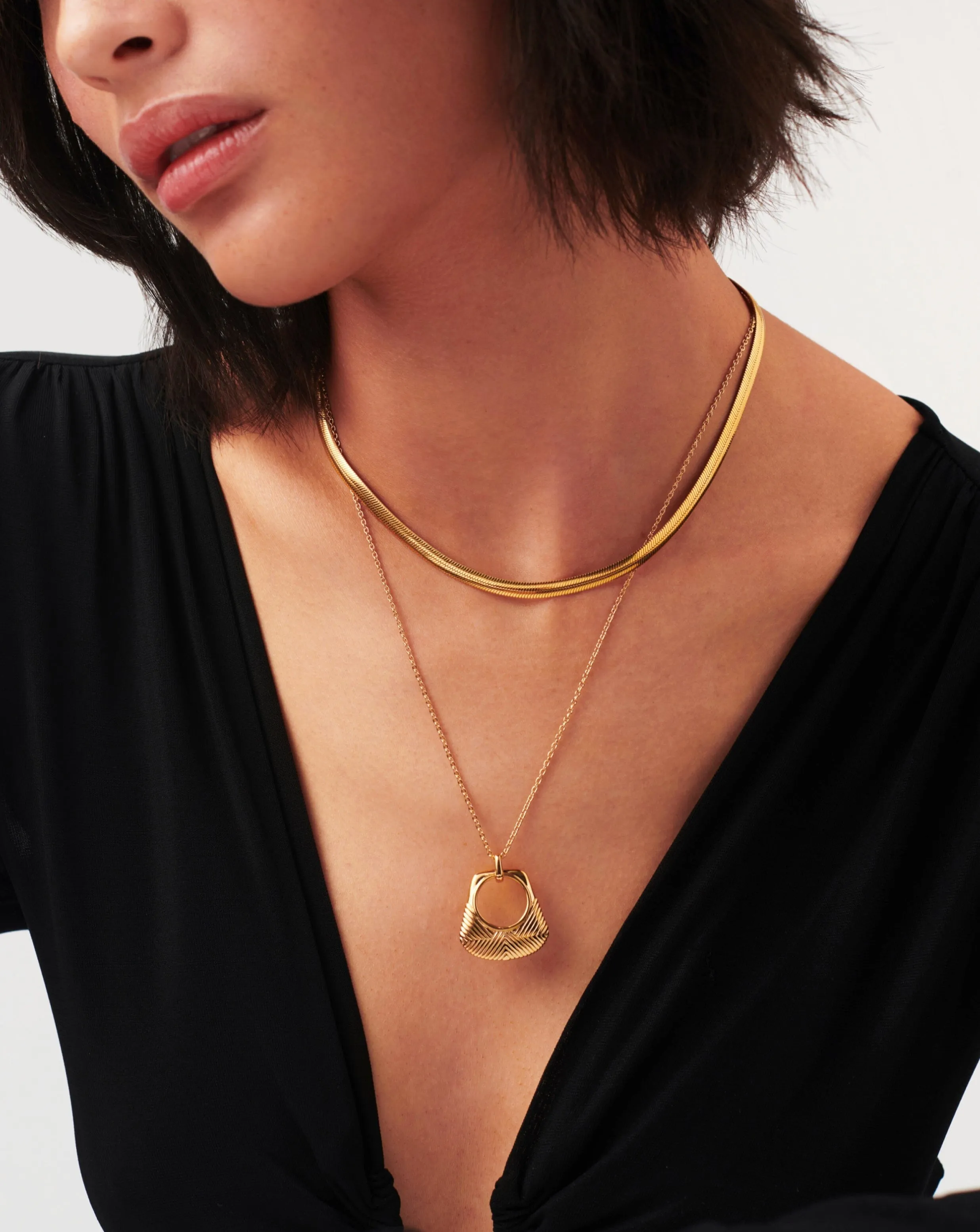 Hera Ridge Pendant Necklace | 18ct Gold Plated