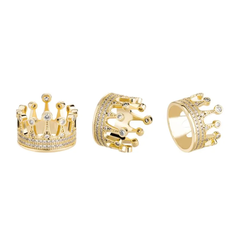 Hip Hop Crown Full Zirconium Ring