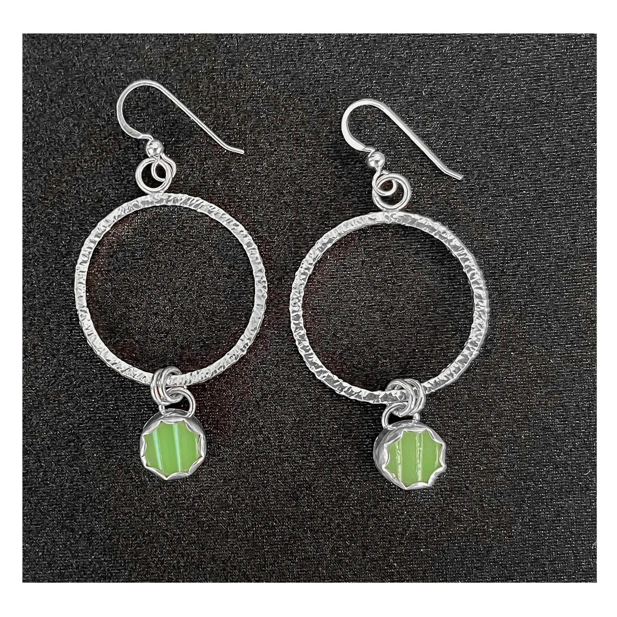 HMC Jadeite Circle Dangle Earrings