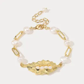 Holly Leaf Pearl Bracelet