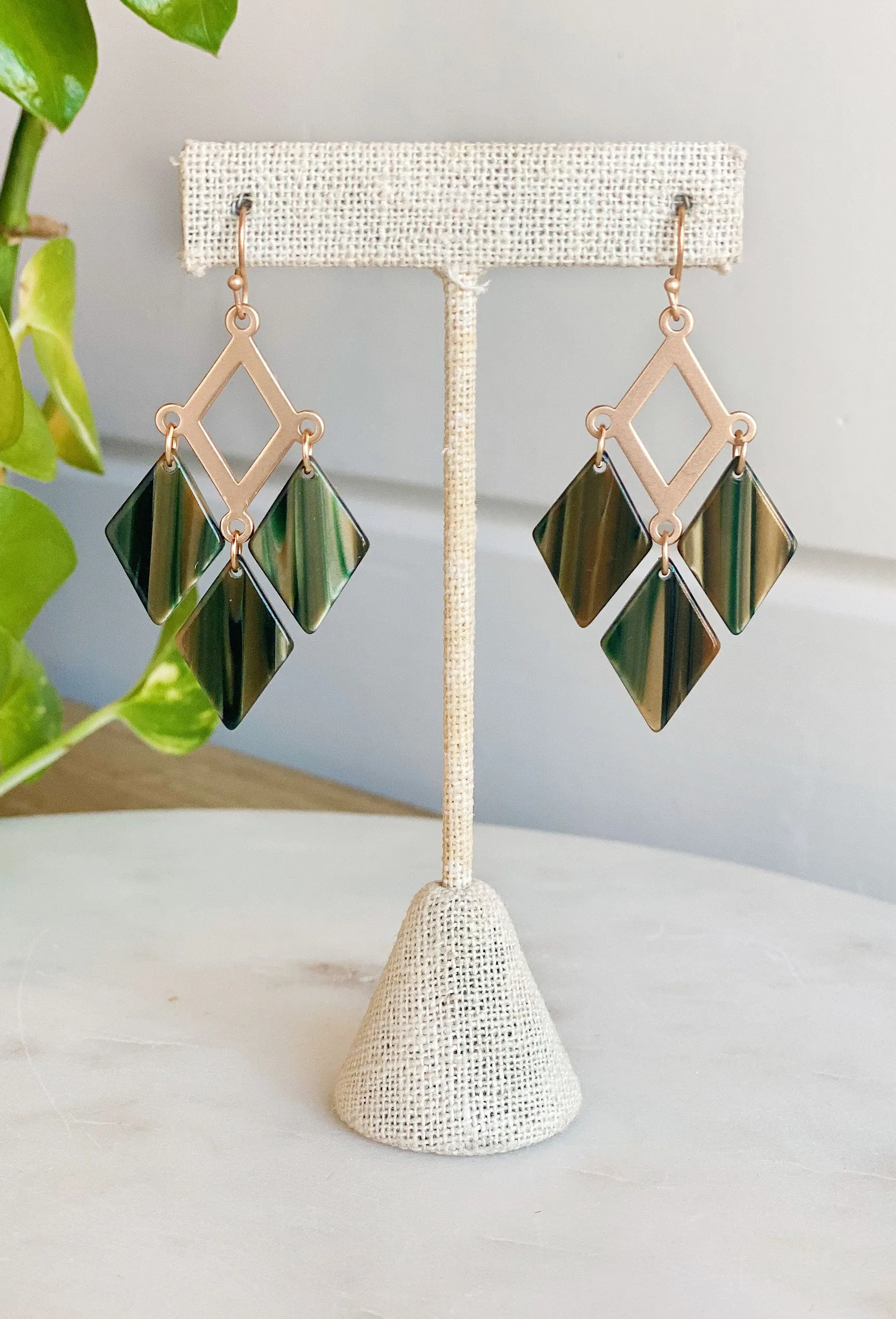 Hopeful Day Earrings in Olive