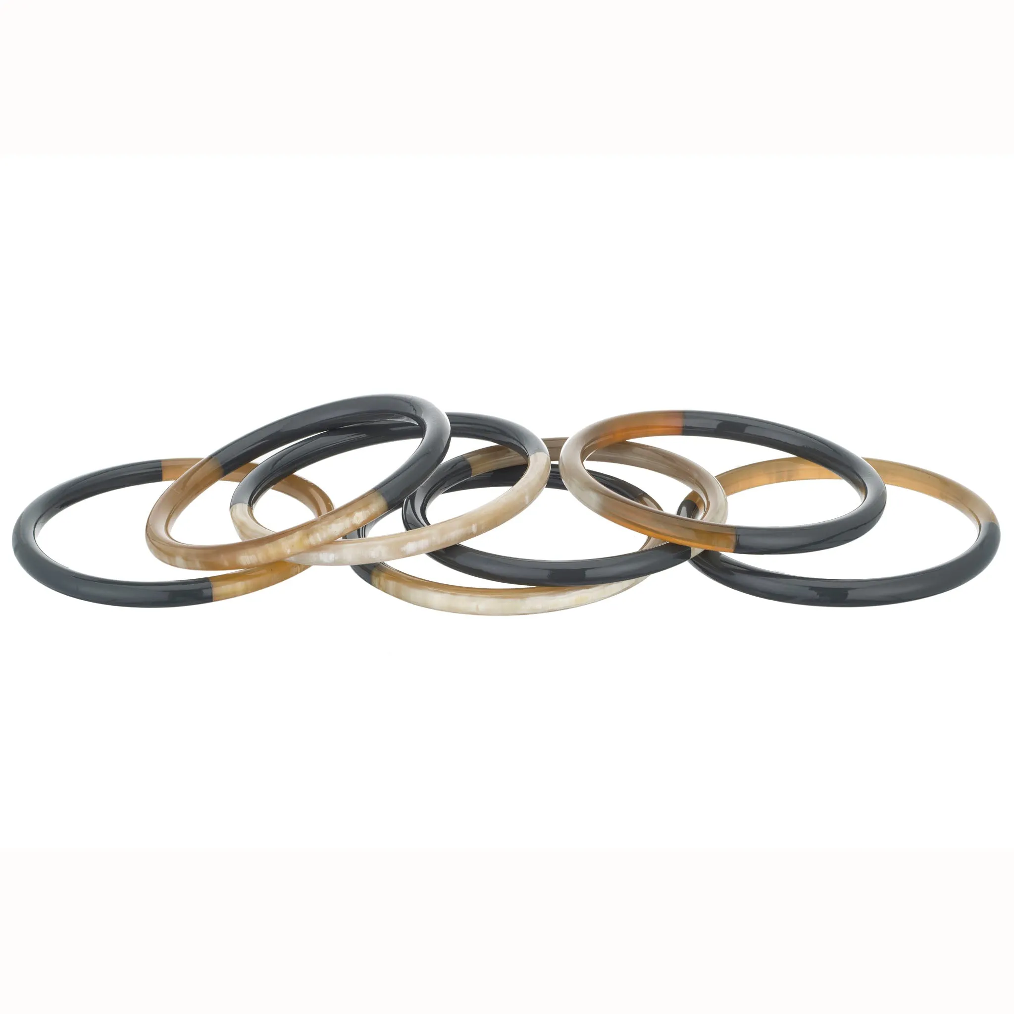 Horn Bangle Set With Lacquer