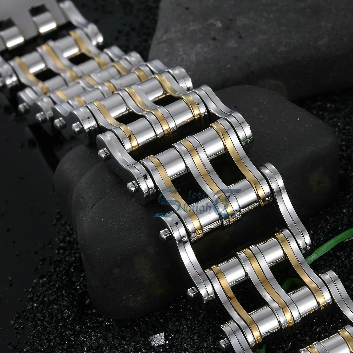 Huge Stainless Steel Motorcycle Bike Chain Wide Bracelet 8.2