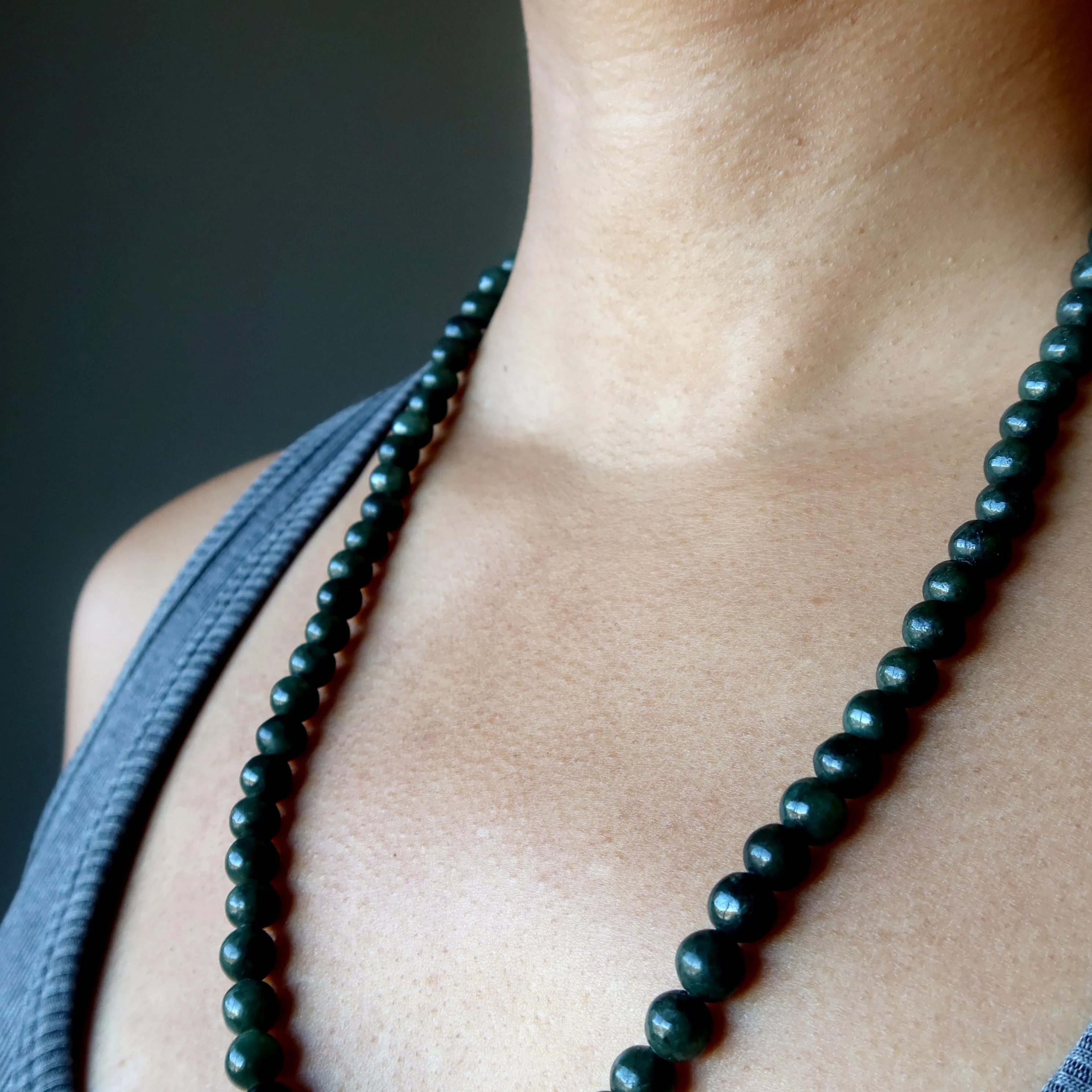 Jade Necklace Classy Dark Green Burmese Jadeite Crystal