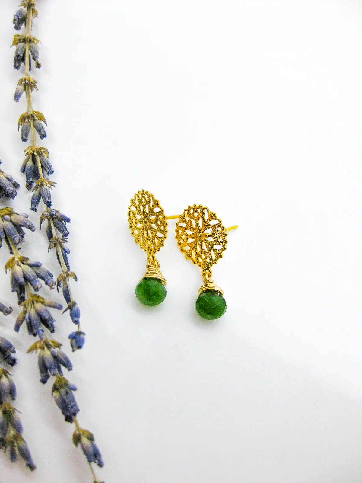 Jonquil: Jade Earrings - e637