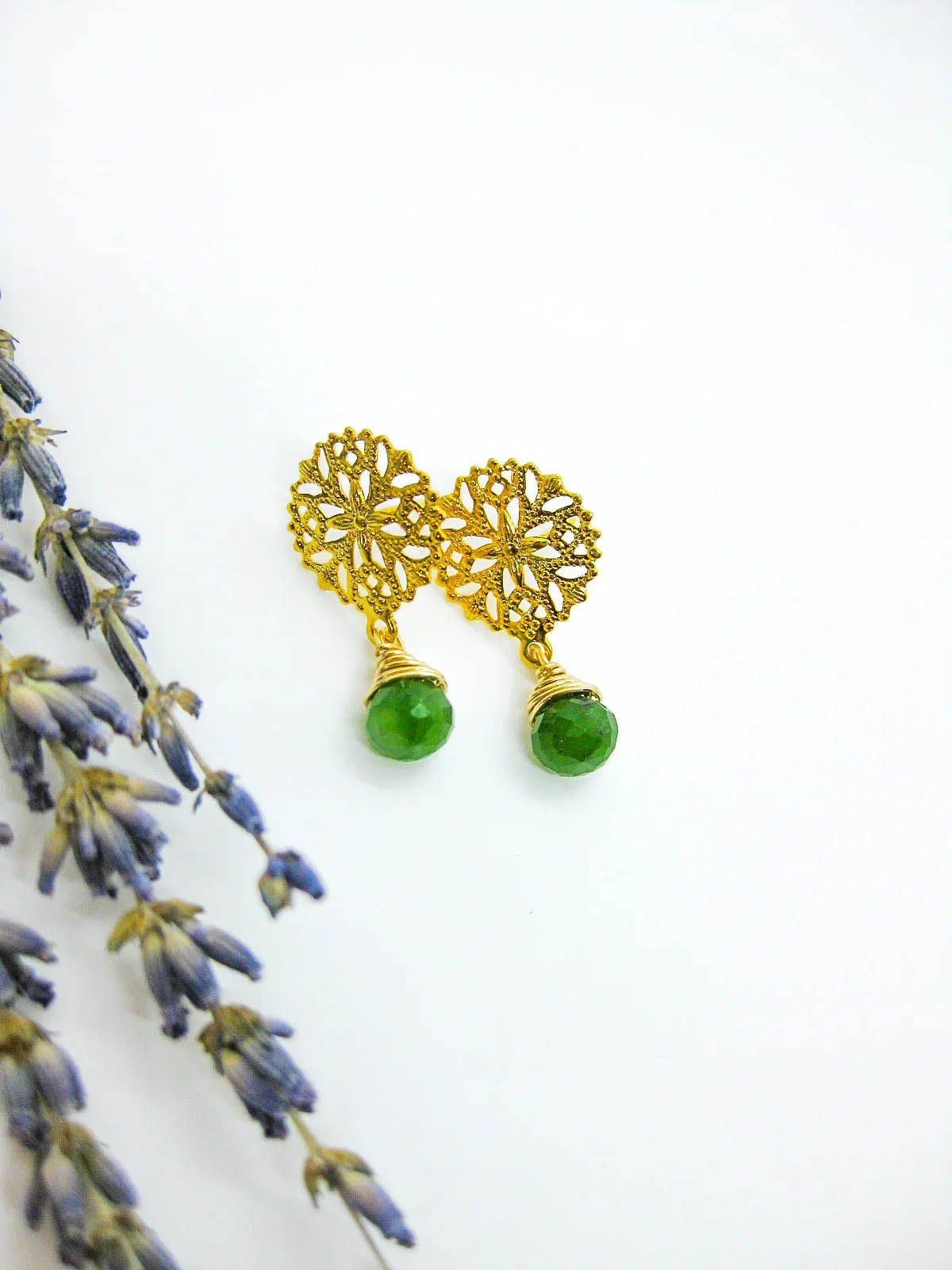 Jonquil: Jade Earrings - e637