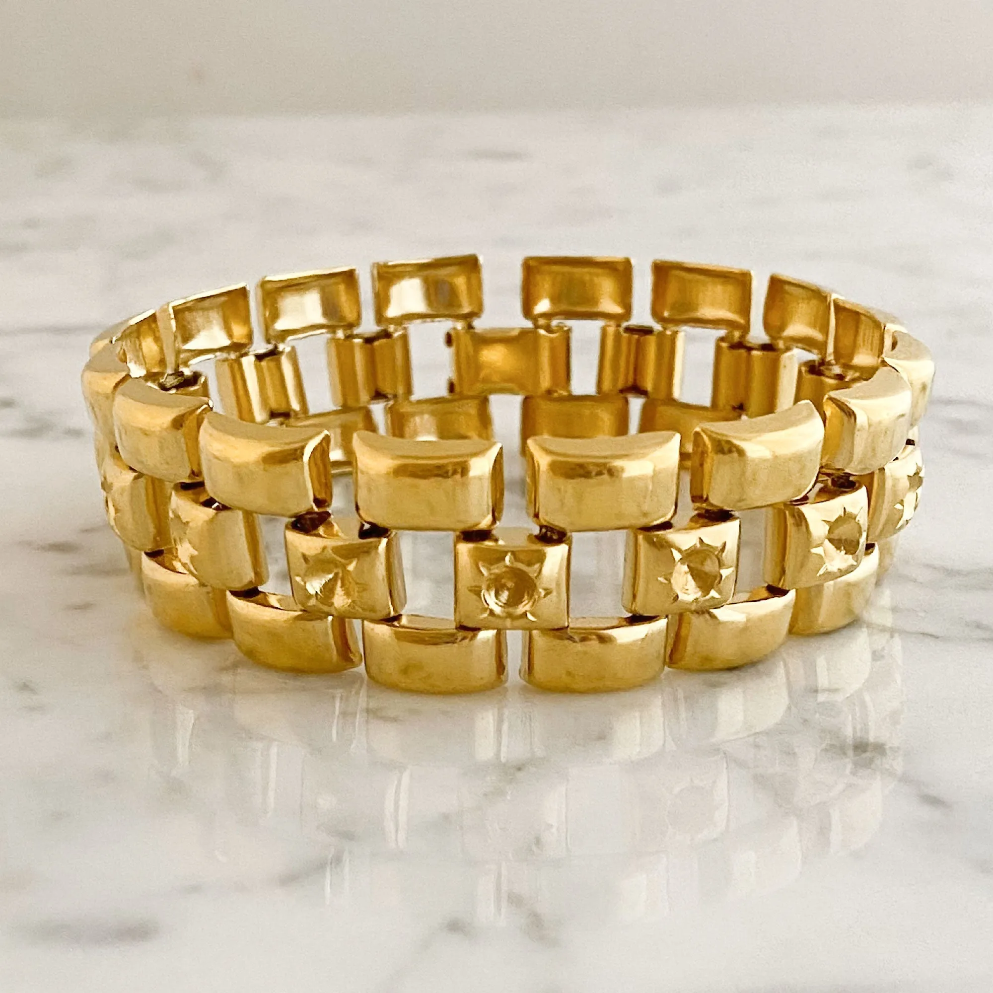 JORIE vintage wide gold bracelet