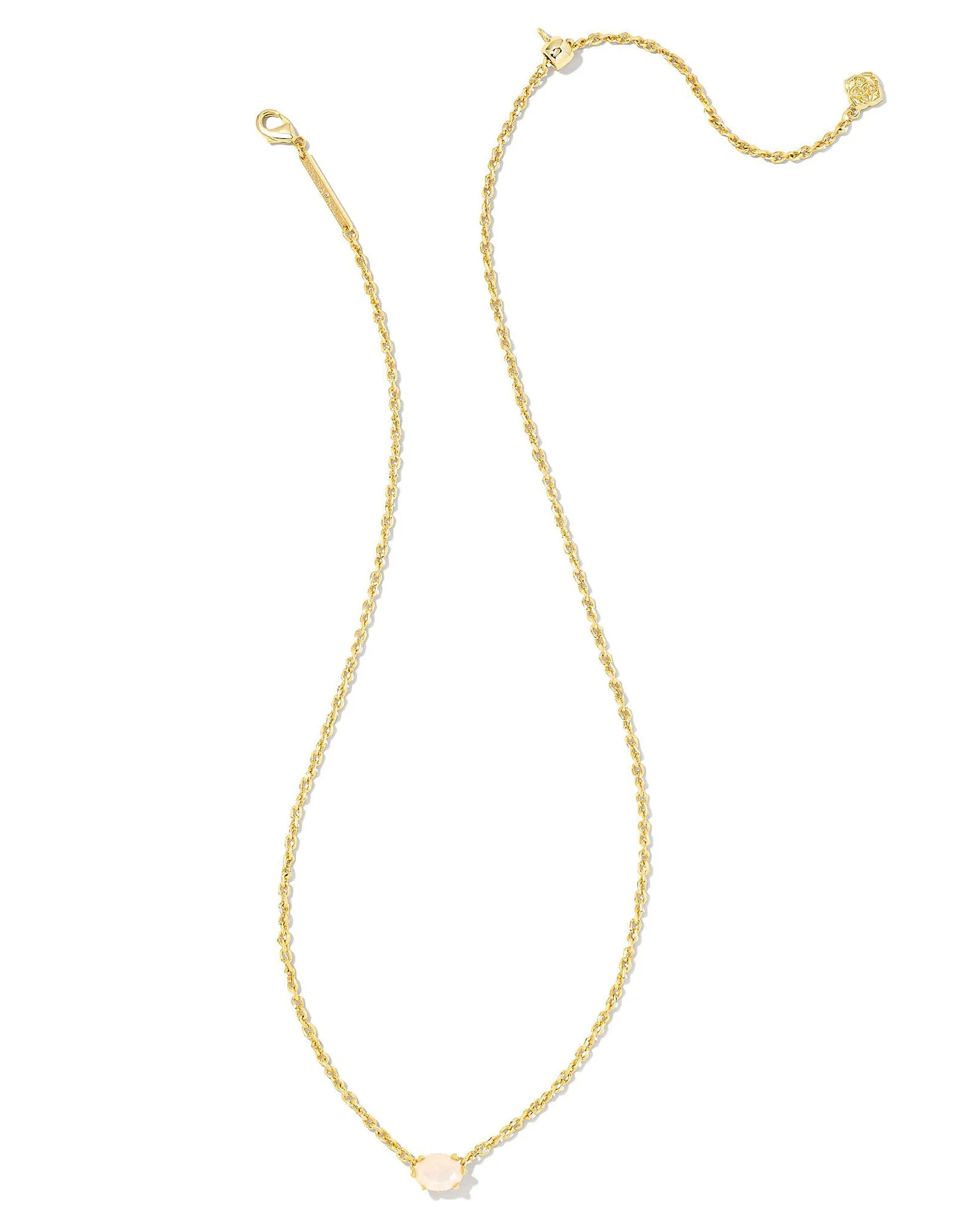 Kendra Scott Cailin Oval Pendant Necklace in Champagne Opal Crystal and Gold